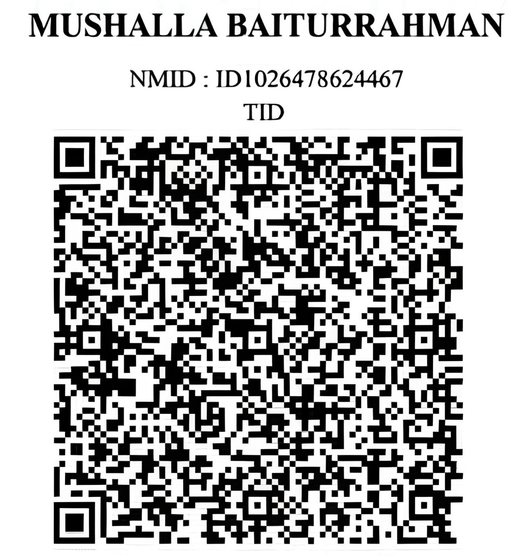 QRIS Infaq Renovasi Musholla Baiturrahman