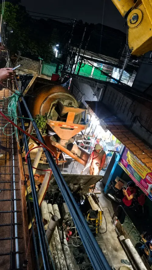 Progress pengecoran tampak vertikal