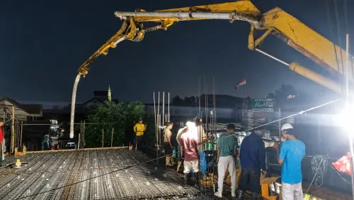 Progress pengecoran tampak horizontal